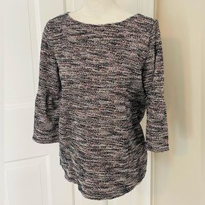 Loft Tweed Bell Sleeve Top